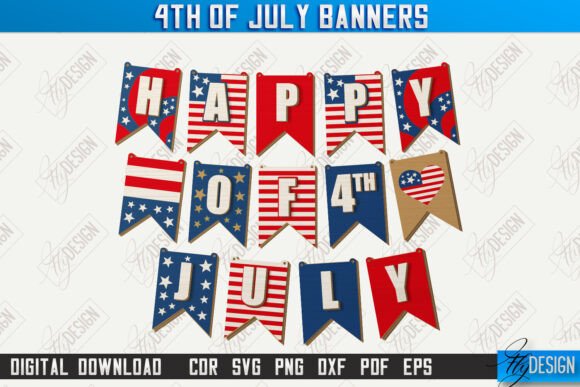 4th of July Laser Cut Banner Guide