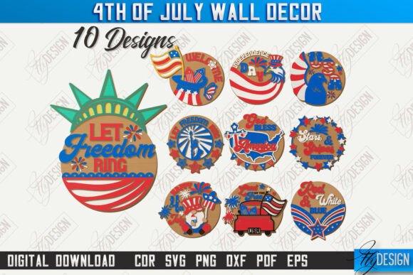 4th of July Laser Cut Décor Bundle