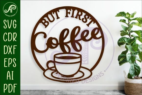 But First Coffee and Wine Wall Sign, SVG