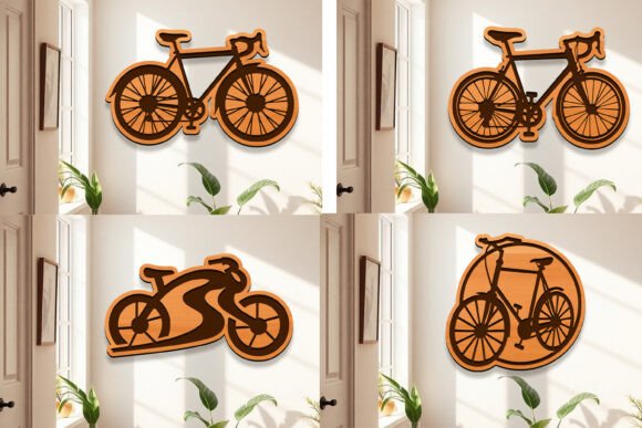 Laser Cut Bicycle Wall Art SVG Bundle