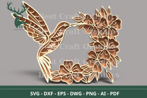 Precision Hummingbird SVG Laser Cut Files