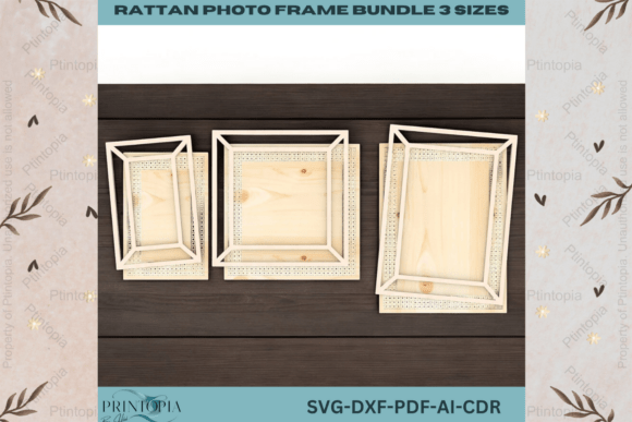 Rattan Photo Frame Bundle 234: Digital Laser Files