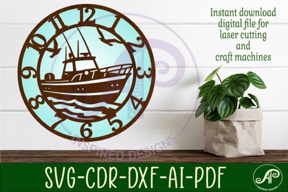 Strategic Design Application: Fishing Boat Wall Clock Laser Cut Files
