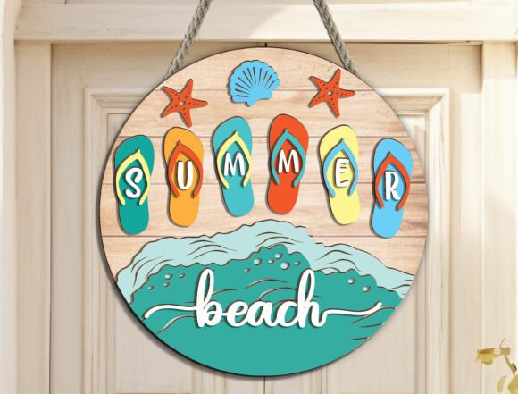 Summer Door Hanger SVG Laser File