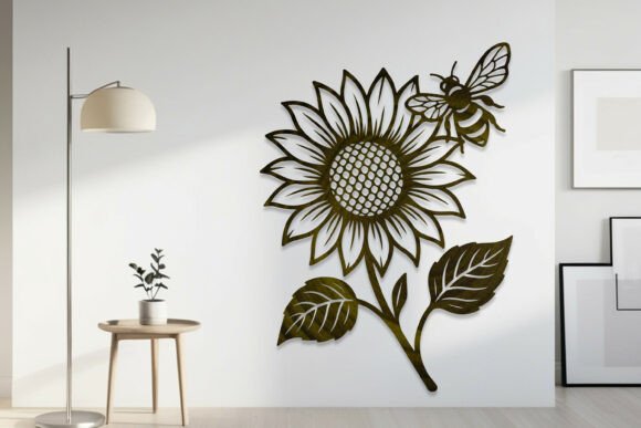 Transform Your Space with Laser Cut Sunflower and Bee Wall Art SVG